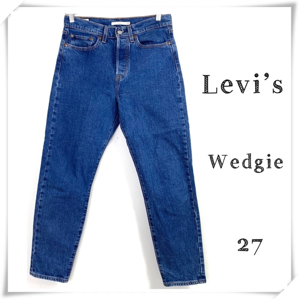 LEVI’S Wedgie Icon High Rise Premium Jeans in Medium Washed Button Fly - Picture 1 of 11
